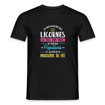 La reine des licornes - T-shirt homme - noir - Devant - AI Model Male 178 light (178cm)
