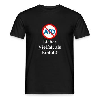 Gegen AfD! Vielfalt statt Einfalt - Männer T-Shirt - Schwarz - Vorne - AI Model Male 178 light (178cm)