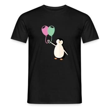 Süßer Pinguin mit Luftballon - Männer T-Shirt - Schwarz - Vorne - AI Model Male 178 light (178cm)