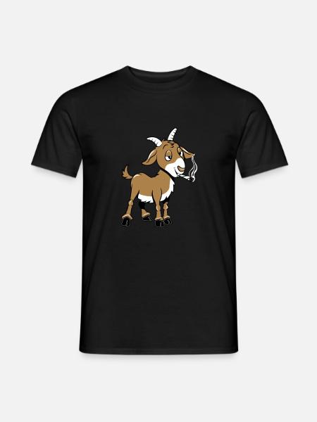 Ziege kiffen joint - Männer T-Shirt - Schwarz