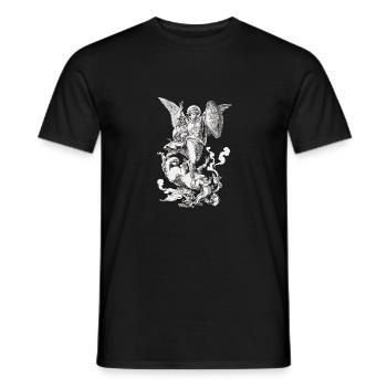 Erzengel Sankt Michael bekämpft den Drachen - Männer T-Shirt - Schwarz - Vorne - AI Model Male 178 light (178cm)
