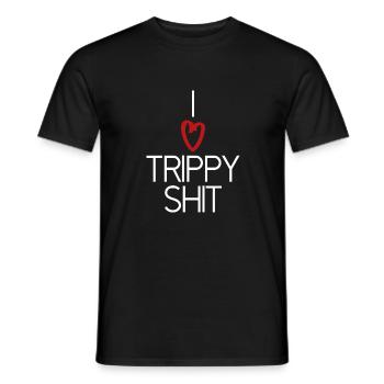 I love heart trippy stuff funny saying - Men's T-Shirt - black - Front - AI Model Male 178 light (178cm)