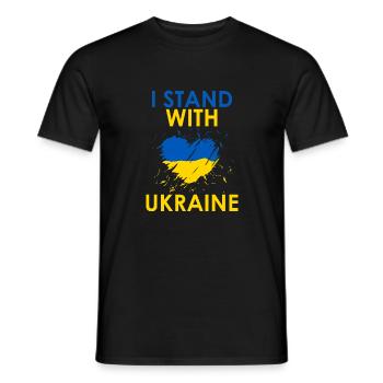 I Stand With Ukraine Herz - Männer T-Shirt - Schwarz - Vorne - AI Model Male 178 light (178cm)
