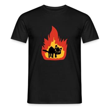 Brennende heiße Katze - Männer T-Shirt - Schwarz - Vorne - AI Model Male 178 light (178cm)