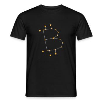 Zodiac sign Bitcoin BTC Gold - Men's T-Shirt - black - Front - AI Model Male 178 light (178cm)