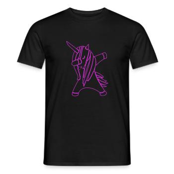 dabbing unicorn Einhorn - Männer T-Shirt - Schwarz - Vorne - AI Model Male 178 light (178cm)