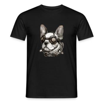 Steampunk Français Bulldog Frenchie - T-shirt homme - noir - Devant - AI Model Male 178 light (178cm)