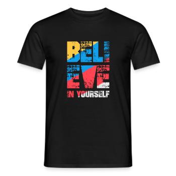 Believe in yourself - Men's T-Shirt - black - Front - AI Model Male 178 light (178cm)