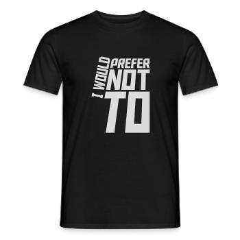 I prefer not to - Men's T-Shirt - black - Front - AI Model Male 178 light (178cm)