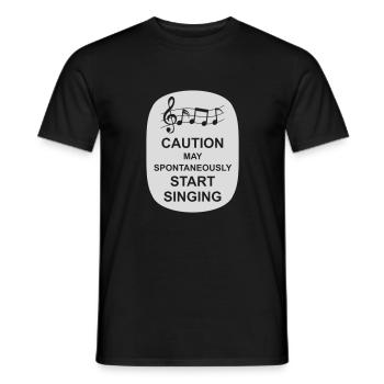 may spontaneously start singing - Men's T-Shirt - black - Front - AI Model Male 178 light (178cm)
