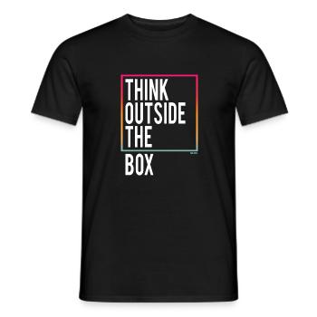 Think outside the Box - Men's T-Shirt - black - Front - AI Model Male 178 light (178cm)