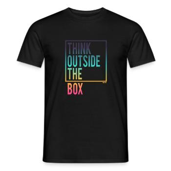 Think outside the Box - Men's T-Shirt - black - Front - AI Model Male 178 light (178cm)