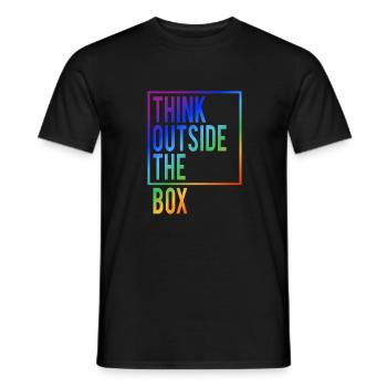Think outside the Box - Men's T-Shirt - black - Front - AI Model Male 178 light (178cm)