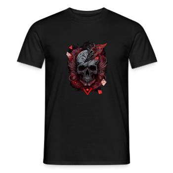 Splash mehrfarbiger Totenkopf. Pokerface - Männer T-Shirt - Schwarz - Vorne - AI Model Male 178 light (178cm)