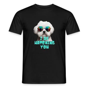 Lovers Dogs, Funny dogs art, dogs lover. Maltese - Männer T-Shirt - Schwarz - Vorne - AI Model Male 178 light (178cm)