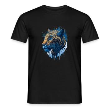 Leopard Raubkatze Illustration - Männer T-Shirt - Schwarz - Vorne - AI Model Male 178 light (178cm)