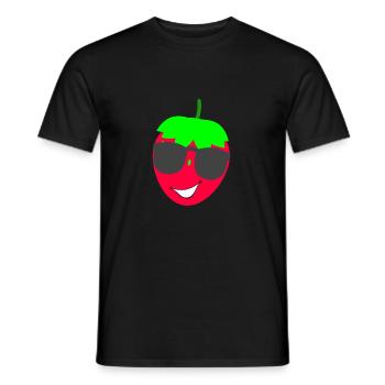 erdbeere mit sonnenbrille - Männer T-Shirt - Schwarz - Vorne - AI Model Male 178 light (178cm)