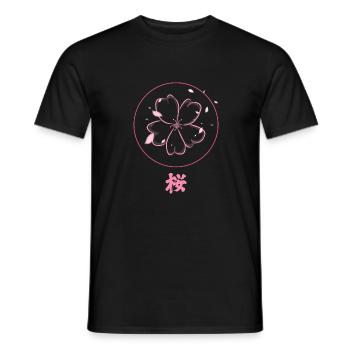 Fleur de cerisier - T-shirt homme - noir - Devant - AI Model Male 178 light (178cm)