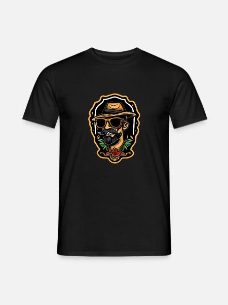 Coole Hipster Bayern Bub im Retro Sticker Look - Männer T-Shirt - Schwarz