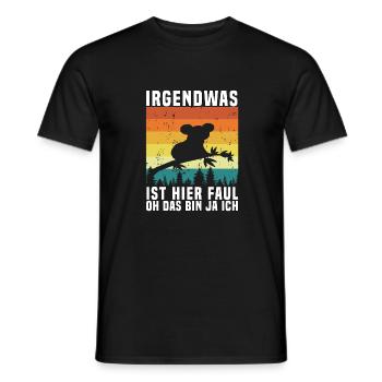 Irgendwas ist hier Faul OH DAS BIN JA ICH - Männer T-Shirt - Schwarz - Vorne - AI Model Male 178 light (178cm)
