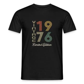 1976 Anniversaire Né en 1976 vintage Rétro. Editio - T-shirt homme - noir - Devant - AI Model Male 178 light (178cm)