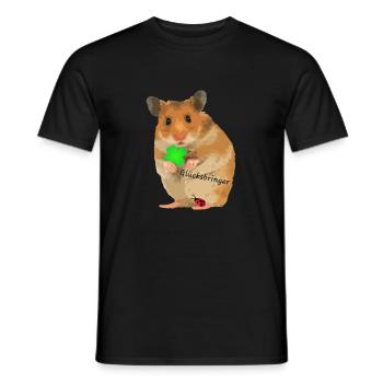 Lucky charm hamster brings good luck - Men's T-Shirt - black - Front - AI Model Male 178 light (178cm)