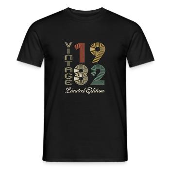 1982 Anniversaire Né en 1982 vintage Rétro. Editio - T-shirt homme - noir - Devant - AI Model Male 178 light (178cm)
