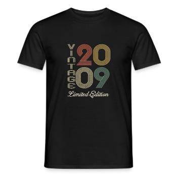 2009 Anniversaire Né en 2009 vintage Rétro. Editio - T-shirt homme - noir - Devant - AI Model Male 178 light (178cm)
