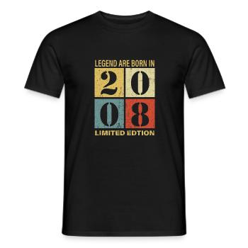 Original Kalender 2008 Vintage Geburtstag Rec - Männer T-Shirt - Schwarz - Vorne - AI Model Male 178 light (178cm)