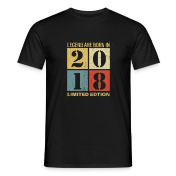 Original Calendar 2018 Vintage Birthday Rec - Men's T-Shirt - black - Front - AI Model Male 178 light (178cm)