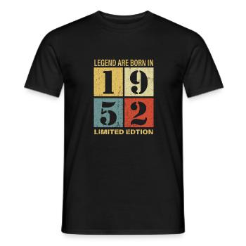 Original Calendar 1952 Vintage Birthday Rec - Men's T-Shirt - black - Front - AI Model Male 178 light (178cm)