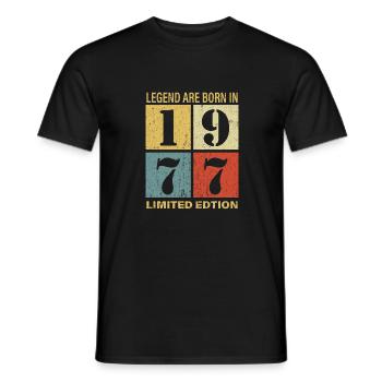 Original Calendrier 1977 Vintage anniversaire rétr - T-shirt homme - noir - Devant - AI Model Male 178 light (178cm)