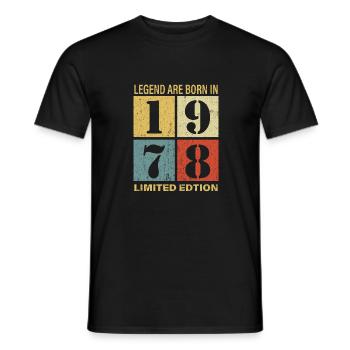 Original Calendrier 1978 Vintage anniversaire rétr - T-shirt homme - noir - Devant - AI Model Male 178 light (178cm)