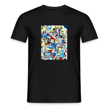 Cubism ink brush - Men's T-Shirt - black - Front - AI Model Male 178 light (178cm)