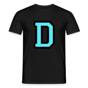 D letter - Men's T-Shirt - black - Front - AI Model Male 178 light (178cm)