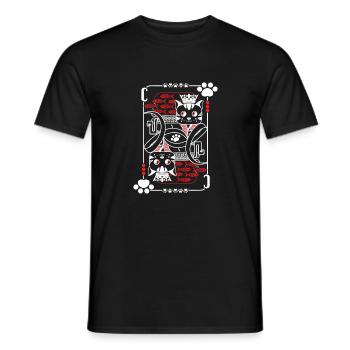 Katzen Karten Rücken - Männer T-Shirt - Schwarz - Vorne - AI Model Male 178 light (178cm)