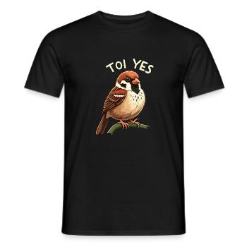 Du ja, Spatz - Männer T-Shirt - Schwarz - Vorne - AI Model Male 178 light (178cm)