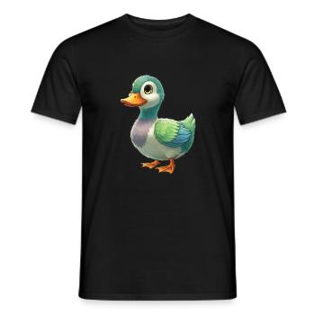 Canard drôle en style dessin - T-shirt homme - noir - Devant - AI Model Male 178 light (178cm)