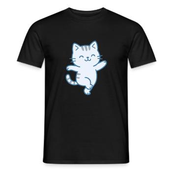 Katze Mieze Mietzekatze Tanzschule Tanzkurs - Männer T-Shirt - Schwarz - Vorne - AI Model Male 178 light (178cm)