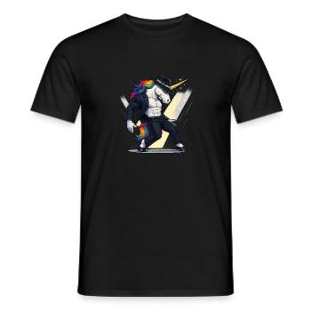 Tanzendes Einhorn - Männer T-Shirt - Schwarz - Vorne - AI Model Male 178 light (178cm)