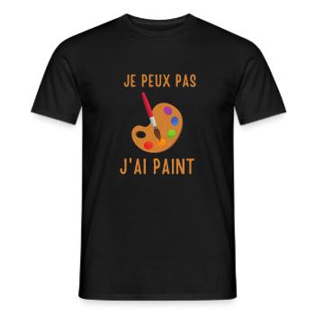 je peux pas j ai paint - Artiste - T-shirt homme - noir - Devant - AI Model Male 178 light (178cm)