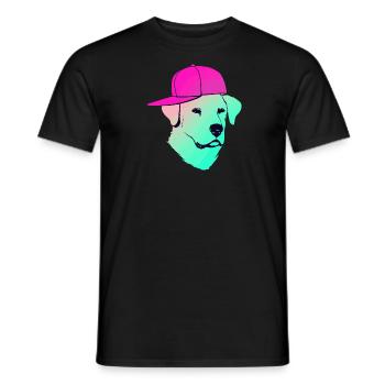 Cyber-Labrador Dog Retriever - T-shirt homme - noir - Devant - AI Model Male 178 light (178cm)