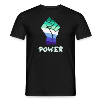 Power Gay Pride Fist Design for Equality - Men's T-Shirt - black - Front - AI Model Male 178 light (178cm)