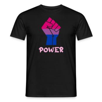 Power Bisexual Pride Fist Design for Equality - Men's T-Shirt - black - Front - AI Model Male 178 light (178cm)