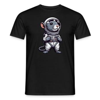 Mouse & Rat in Space: Astronaut Adventure - Men's T-Shirt - black - Front - AI Model Male 178 light (178cm)