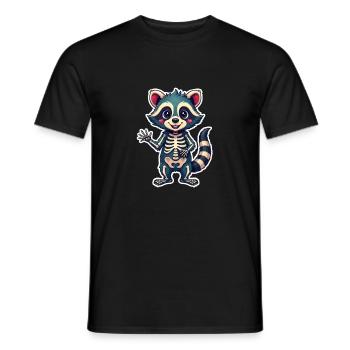 Skeleton Raccoon – Cute, Cheeky & a Little Bit - Men's T-Shirt - black - Front - AI Model Male 178 light (178cm)
