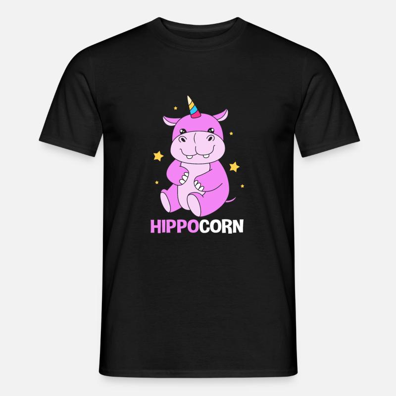 Nilpferd - Männer T-Shirt - Schwarz