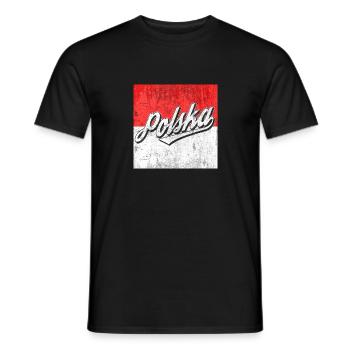 Pologne - T-shirt homme - noir - Devant - AI Model Male 178 light (178cm)