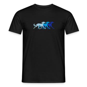 Trois salukis - T-shirt homme - noir - Devant - AI Model Male 178 light (178cm)