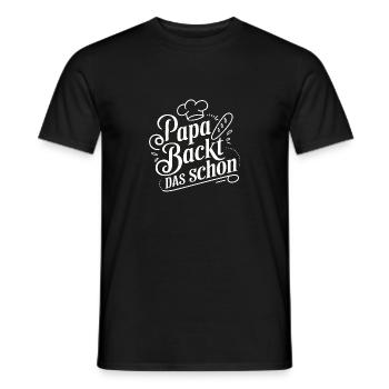Papa backt das schon - unser backender Papa - Männer T-Shirt - Schwarz - Vorne - AI Model Male 178 light (178cm)
